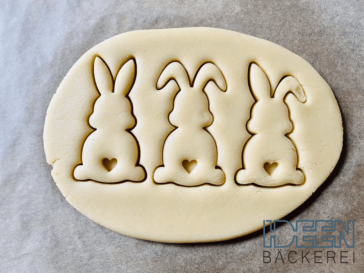 Keksausstecher Set Ostern Hase 10cm, 3-teilig, verschiedene Farben möglich Ausstechform für Plätzchen Kekse Teig Osterhase