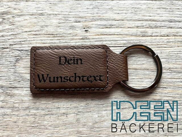 Personalisierbarer Schlüsselanhänger aus Kunstleder
